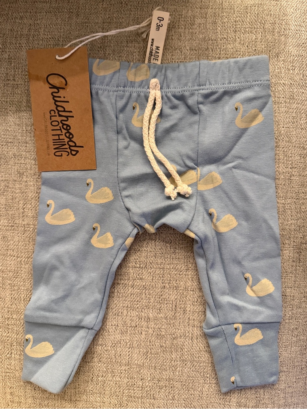 Childhoods Clothing Blue Swan Print Baby Leggings